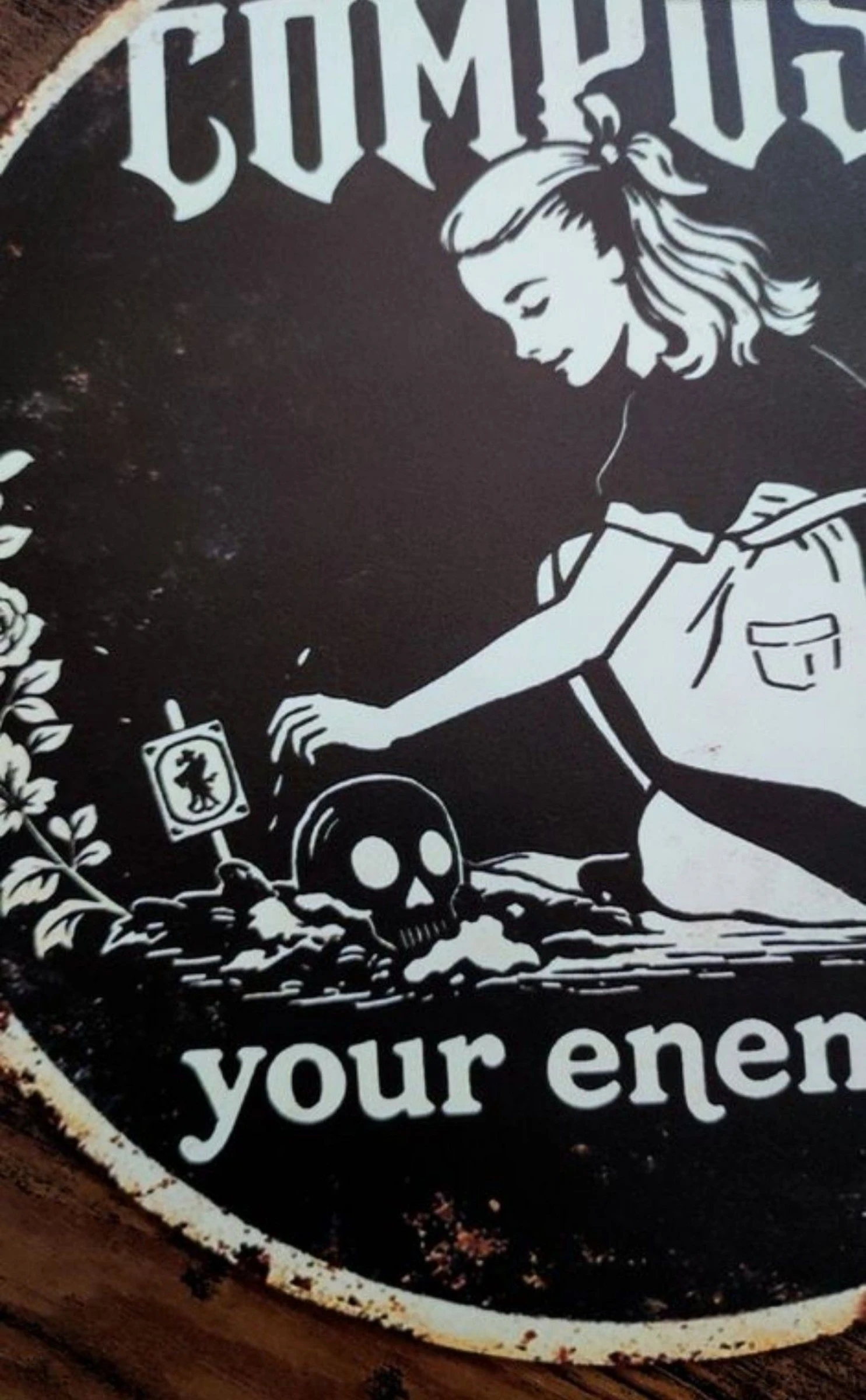 Gotische Rock Decoratieve Plaat - Compost your enemies / Aluminium – photo 2